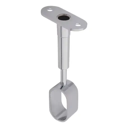 Oval wardrobe rail centre support, height-adjustable 