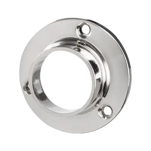 Wardrobe rail support die-cast zinc round 