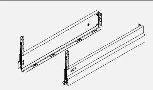 Nova Pro Crystal Classic drawer sides H90, left/right